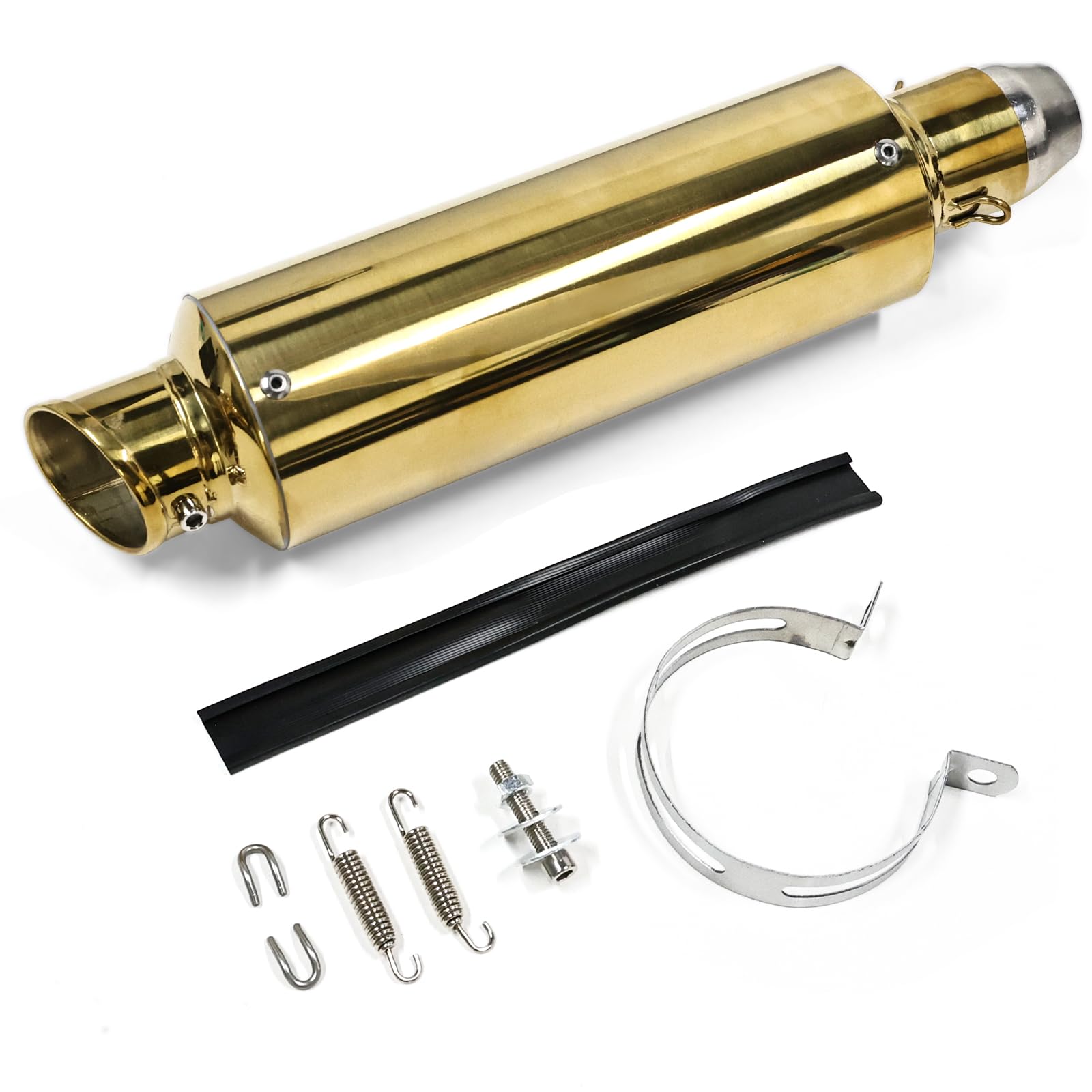 Amazon | 汎用ゴールドスリップオンマフラー 38mm / 50.8mm オートバイ